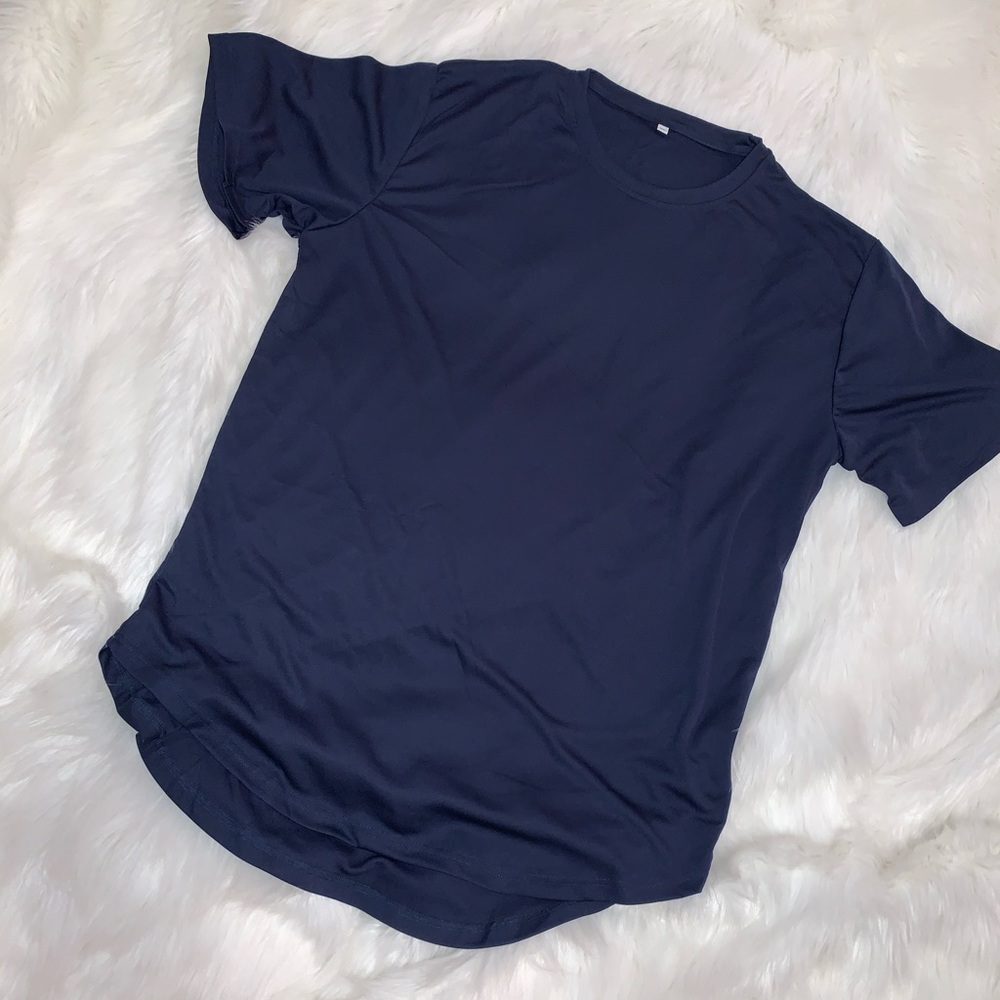 SHEIN navy blue men’s short sleeve tee shirt